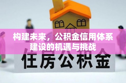 鄢陵构建未来，公积金信用体系建设的机遇与挑战